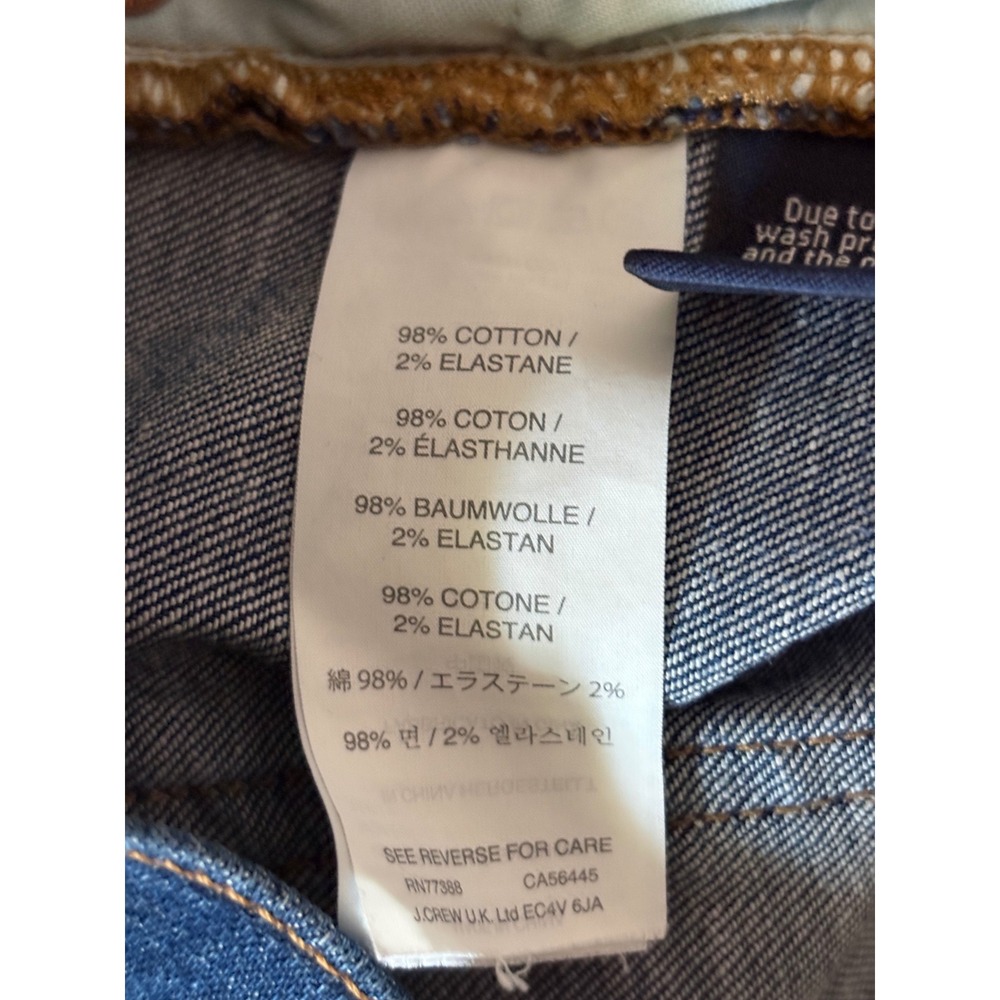 J.Crew Indigo Denim Raw Hem Jean Shorts Dark Wash Size 26 Stretch Cut Offs - Picture 6 of 6